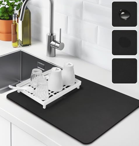 saugfähige Abtropfmatte, Schnelltrocknend Abtropfmatte Abtropfmatte Geschirr Abtropfmatte Geschirr Kaffeemaschine Matte Kaffeematte Abtropfmatte, für Kaffeemaschinen, Küchen mat dish drying mat