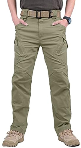 YAOBAOLE Pantalon Tactique Pantalons Militaire Homme Treillis Pantalon Homme Cargo Pantalons de Randonnée Kaki XL