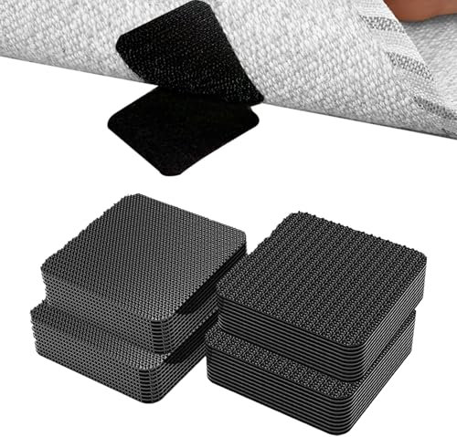 24pcs Rug Gripper For Carpeted Floor, Carpet Grippers, Rug To Carpet Gripper, Rug Gripper For Laminate Floor Rug Grippers For Hardwood Floors Furniture Anti Slip Mat Grippers (5cm X 5cm)