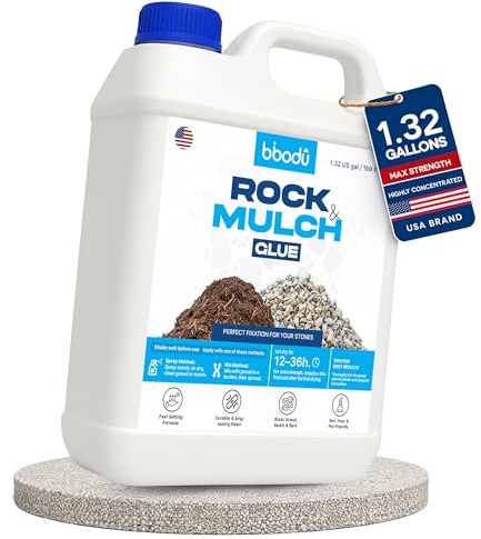 BIBODU Liant Gravier Extérieur 5L | Liant Pour Gravier | Colle Gravier Exterieur | Parfait pour Gravier, Pierres et Paillis | Utilisation sur Sentiers, Terrasses et Jardins Extérie