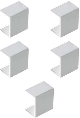 Confezione da 5, Giunto lineare per minicanalina 25x17mm, bianco, in PVC, tecnopolimero ad alta resistenza, mini canaline, canale per cavi elettrici, impianto elettrico