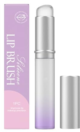 Pincel de labios de silicona, 1 aplicador de máscaras de labios, pincel de maquillaje con tapa, pincel aplicador, para pintalabios, bálsamo de labios, corrector