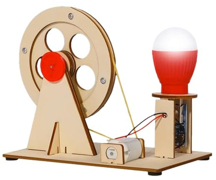 Wooden Building Kit for Manual Generator - Crank Science Projects, DIY Electricity Generator | Science Experimentation Kits, STEM Learning, Educational Workshops