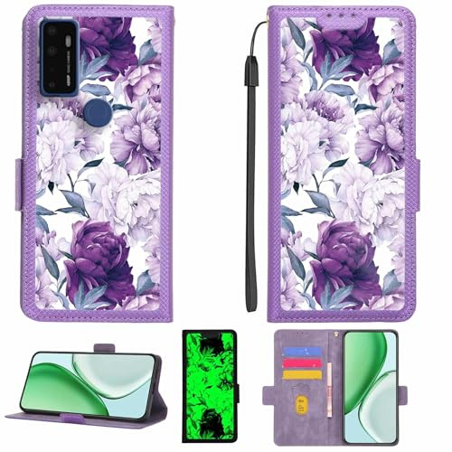 Kinetijy fodral kompatibelt med Cricket Dream 5G fodral mobiltelefonfodral [Med 9H hårdhet HD skyddsfolie] [RFID-blockering] [mörk ljuseffekt] LPT-ZSH