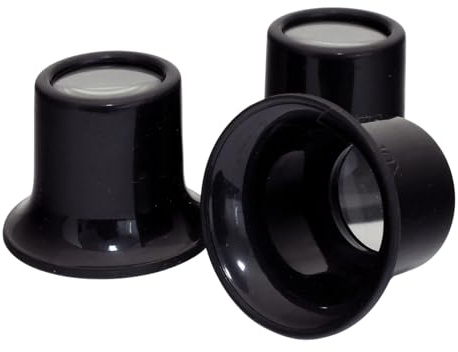 3pc Eye Loupe Set | Jewellers Eyeglass Watchmakers Magnifier | Compact Magnifying Glasses with 2x, 5x and 10x Magnification