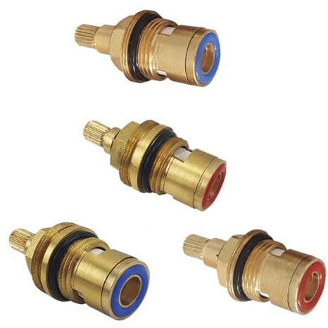 Zerodeko Cartouche de Robinet Modèle Type C Double Dents en Cuivre Noyau Céramique pour Eau Chaude et Froide, Installation Facile, Adaptée la Cuisine et Salle de Bain