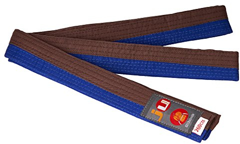 Ju-Sports Budogürtel - blau/braun, Baumwolle I Kampfsport Gürtel Für Budo-Sportarten, Judo, Karate uvm. I Ca. 4 cm breiter Martial Arts Gürtel I 300 cm