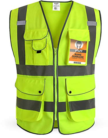HPHST Warnweste für Herren and Damen Hohe Sichtbarkeit Fahrradweste mit Reißverschluss Reflektierende Weste Arbeitsweste EN ISO 20471 (Gelb 3X-Large)
