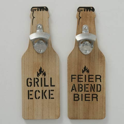 Flaschenöffner in Bier- Flaschenform Holz zum Aufhängen H 30 cm Stückpreis
