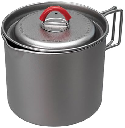 Evernew Titanium Lightweight Camping Mug Pot w/Folding Handle Set, 500ml