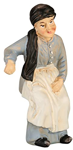 MaMeMi Krippenfigur (Oma) - sitzende Oma als Krippen-Dekoration [ca 7 cm hoch, handbemalt aus Polyserin/Kunstharz]