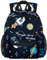 DJROW Kinder Reise Daypack Cartoon Weltraum Rakete Planet Sterne Schultasche Kindergarten Kleinkind Vorschule Kinder Snack Kindergarten Rucksack, mehrfarbig, 10x4x12 in