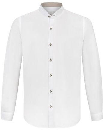 Stockerpoint Herren Reno Trachtenhemd, Weiss grün, M