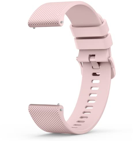 Wanme 20mm 22mm Uhrenarmbänder für Damen Herren, Silikon Armband, Schnellverschluss Uhrenarmband, Wasserdichtes Sport Ersatzarmband, Flexibles Verstellbares Armbänder, 20mm Rosa
