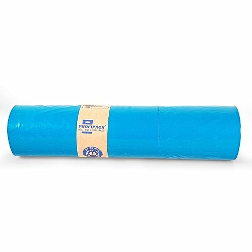 Inoverse 10 Stück(1 Rolle) Müllsäcke 240 Liter, Reißfest Müllbeutel, Abfallsäcke, 100x125 cm Blaue Müllsack, Mülltüten aus Recycling LDPE