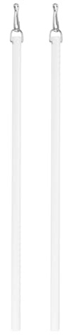 uxcell 2Pcs 12White Curtain Pull Rod, Fiberglass Blind Wand Replacement Part with Hook, Window Blind Tilt Wand for Window Opener Accessory