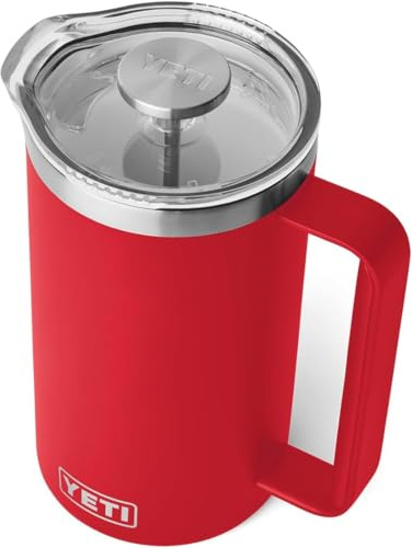 YETI Rambler French Press With DuraSip Ceramic Lining, Rescue Red, 34 oz (1 l)