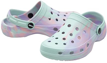 2SHOE Zuecos Niños Transpirables - Clogs Chanclas de Playa Antideslizantes, Sandalias de Goma Cómodas y Ligeras para Piscina, Jardín y Verano – Verde, Tallas 23/24