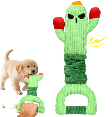 FVUUKOSIIT Juguete para Perros Indestructible, Juguete Interactivo de Peluche para Perros, Durable para Juegos de Tirar, Juguete Navideño para Perros, Pequeños, Medianos y Grandes