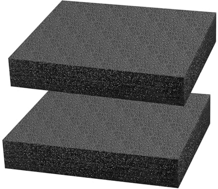 2 stycken skumplattor, skumsnitt verktygslåda kamerakoffer skum väskinlägg för verktygslåda organisation, svart 300 x 250 x 60 mm
