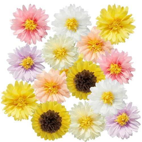 GAZIL 14 pz Pompon Fiori di Carta 10'' (25 cm) Fiori di Carta velina Decorazioni per Parete, Baby Shower, Matrimonio, Garden Party, Decorazioni Floreali Esterne