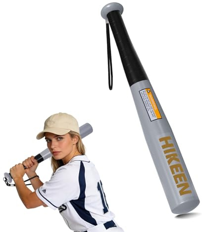 BOOSTEADY Mazza da Baseball in Acciaio Robusto con Impugnatura Antiscivolo e Laccio Paracord, 43 cm, Compatta e Portatile, Argento