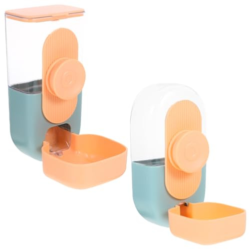 Angoily Distributeur Eau Automatique Suspendu pour Petits Animaux Mangeoire Résistante à Usure avec Distributeur Nourriture et Abreuvoir Compact pour Lapins Cobayes Hamsters et Furets Set