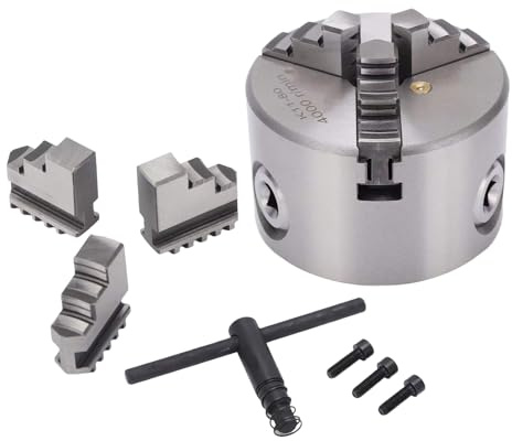 Portabrocas de torno de madera, adaptador de aleación autocentrante – Mandriles de torno de alta precisión de 80 mm – para enrutador, grabador, impresora 3D, centro de mecanizado, carpintería