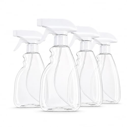 Wooview 4 Pcs Spray Bottles 300ML Small Water Spray Bottle for Hair Cleaning Plants Pet Adjustable Nozzle Fine Mist & Stream Refillable Plastic Empty Spray Bottle