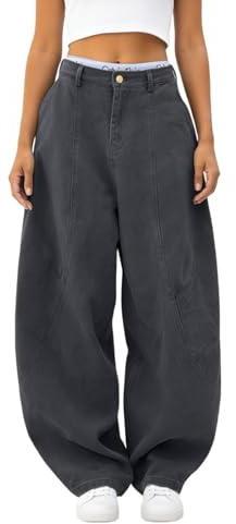 Jean baggy pour femme, taille basse, style boyfriend, hip-hop, streetwear, skateboard, jean, jambes larges, ample, décontracté, droit, à enfiler, Y2K, style vintage