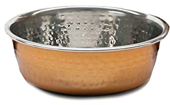 Rosewood Gamelle Moderne Antidérapante INOX avec Couche Cuivre pour Nourriture/Boisson pour Chien/Animal Grande 1,9 L