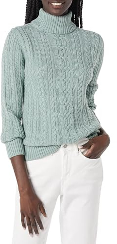 Amazon Essentials Donna Maglione A Collo Alto Intrecciato con Screziatura (Taglie Forti Disponibili)