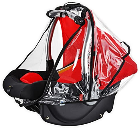 Regenschutz für Babyschalen, Durchsichtige Universal Baby Autositz-Regen Wasserdichter Regenschutz mit Schnellzugriffs-Reißverschluss-Tür und Seitenbelüftung Passend für Maxi-Cosi, Cybex Uvm