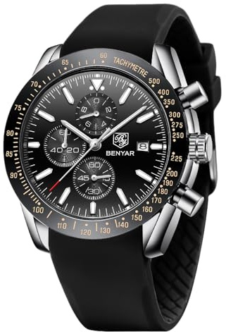 BENYAR BY Orologio Uomo Cronografo Analogico al Quarzo Impermeabile Luminoso Orologi Moda Sportivo Regalo per Uomo