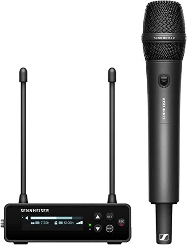 Sennheiser Sistema microfonico digitale portatile wireless UHF con trasmettitore SKM-S portatile e modulo microfonico dinamico a cardioide MMD 835 set EW-DP 835 (S1-7), Nero (700033)