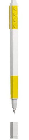 LEGO Instrumento de escritura icónico, bolígrafo de gel, punta mediana de 0,7 mm, color amarillo