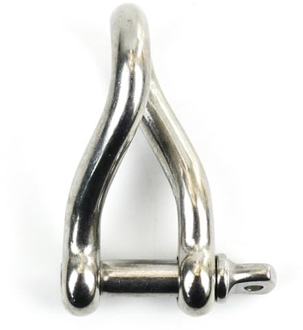 DAUMLINK® 2 Rundschäkel gedrehte, Material Edelstahl A4 / Aisi 316 (2 Stück) als Verbinder von Ketten oder Tampen an Ösen (6 mm)