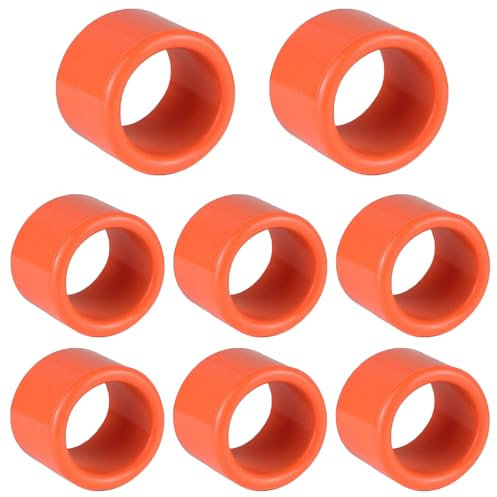 Vleant Juego de 8 tapas de tubo de silicona naranja para caña de pescar, protectores de inserción, accesorios para carrito de pesca