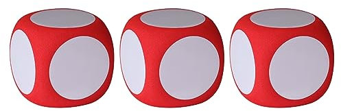 Kadagg Juego de 3 Dados de borrado en seco, Multiusos, Coloridos, para Escribir en Bloques de borrado en seco, Dados, Cubos para números