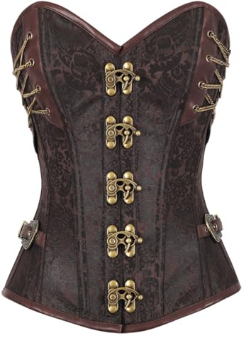 KUOSE Dam fuskläder gotisk steampunk baskiska bustier formkläder spiral stål benad korsett topp