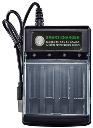 Lodoot Batterie alcaline 1,5 V 4 emplacements pour une utilisation multiple et conviviale Chargeur de batterie alcaline 1,5 V