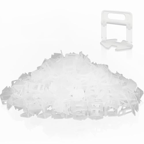 ZOLGINAH Kakelnivelleringssystem, 1 000 stycken, 1 mm drag kakelinsatser, kakelnivelleringssystem, sömbas för keramiska plattor, lämplig för 6 mm – 15 mm tjocka keramiska plattor, 1 mm fogfogar