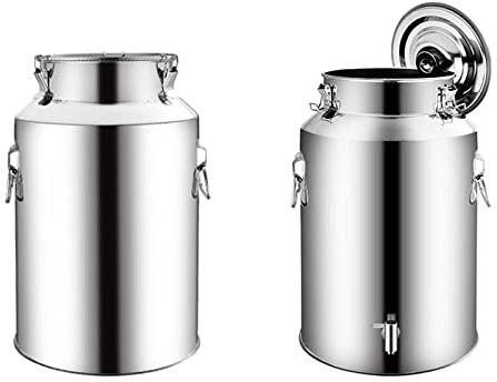 Contenitore ermetico per latte in acciaio inox 201, 5 l, resistente, con coperchio sigillato in silicone, secchio per vino, brocca da tè, borsa per acqua, senza rubinetto