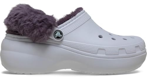 Crocs Classic Platform Fuzz Lined Clog 38-39 EU Frosted Grape