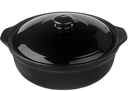 Tegame Terracotta Casseruola in ceramica da 3-5 l, scaldavivande, pentola for zuppa resistente al calore, capacità super grande(3L)