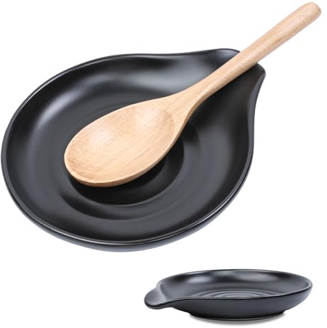 DoocliB Reposa Cucharas Cocina Negro, Para Cucharones Y Espátulas