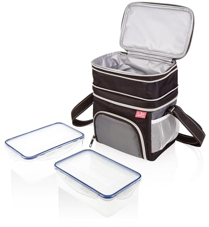 Jata Hogar Take Away Bolsa Térmica Porta Alimentos, Negro/Gris, 24X16X20 cm