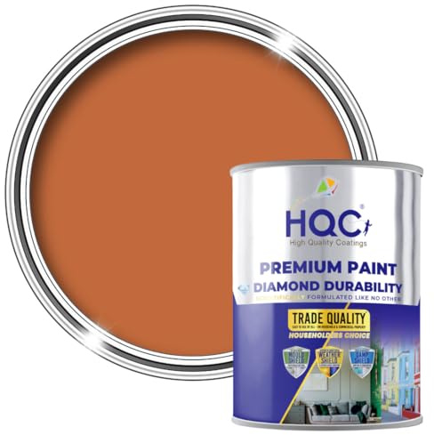 HQC Fence and Garden Paint | Furniture, Shed, Wood, Outdoor Paint | Garden Fence | Quick-Drying | 1L Terracotta