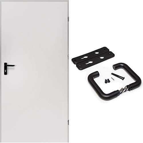 kuporta Stahltür Kellertür Garagentür Mehrzwecktür Xaver weiß 77,0 x 201 cm DIN links innen öffnend inkl. Drückerset