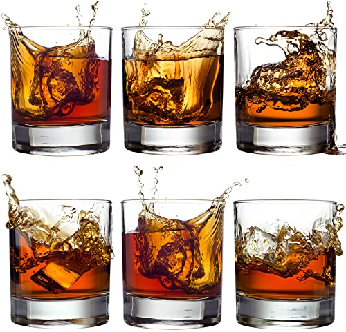 CRYSTALIA Verres à Whisky Qualité Supérieure - Set de 6 Sans Plomb 305 ml - Pour Rhum, Wisky, Cocktails, Scotch, Cognac - Verre à Boire Chivas